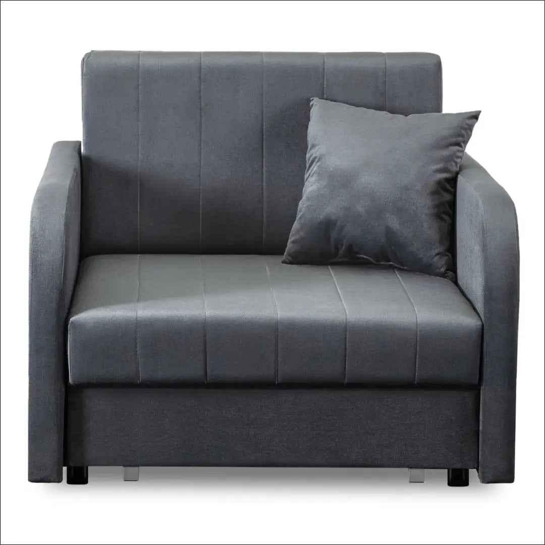 Vienvietis miegamas fotelis su veliūro audiniu pilkos spalvos TE432 - €760 Save 15% __label:Pristatymas 5-14 d.d.,