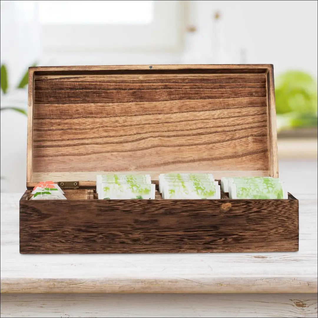 Vintažinė medinė arbatos dėžutė DA0190 - €13 Save 50% __label:Pristatymas 1-2 d.d., under-25, virtuves,