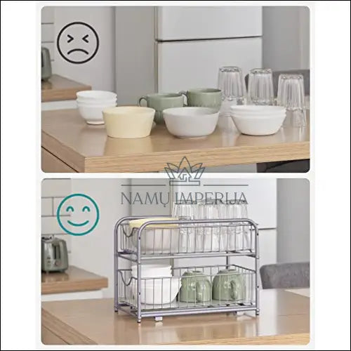 Virtuvės indų lentyna SM1945 - €49 Save 40% 25-50, __label:Pristatymas 5-14 d.d., notouch30, song, spalva-pilka
