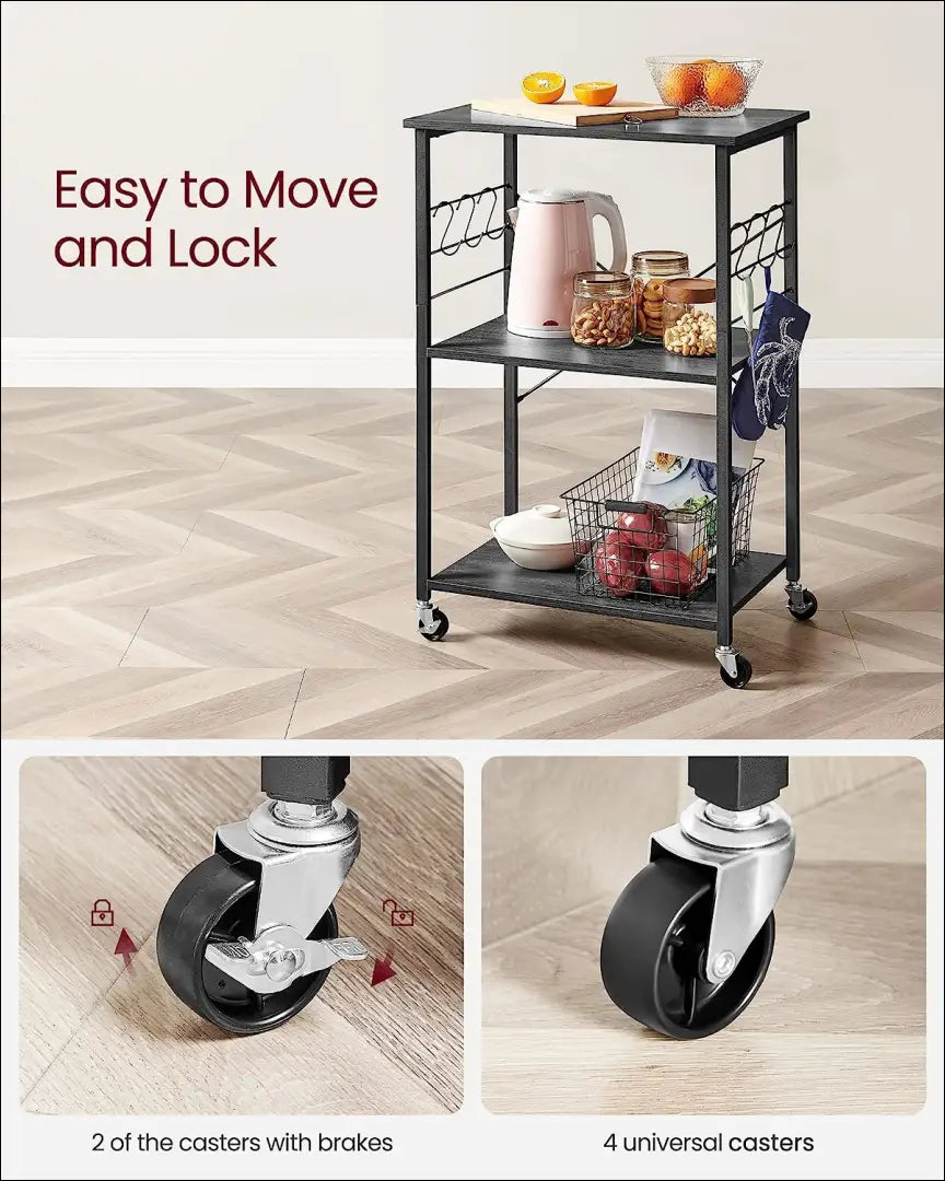 Virtuvės lentyna SM633 - €103 Save 40% 100-200, __label:Pristatymas 5-14 d.d., notouch30, song, spalva-juoda 60x40x84cm