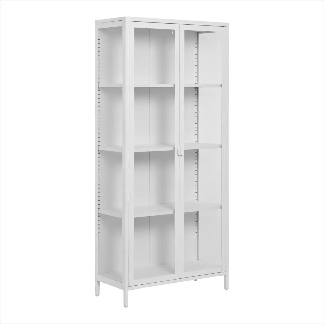 Vitrina 2 stiklinės durys plienas balta 80x35x175 cm RD481 - €310 Save 15% __label:Pristatymas 5-14 d.d., Balta,