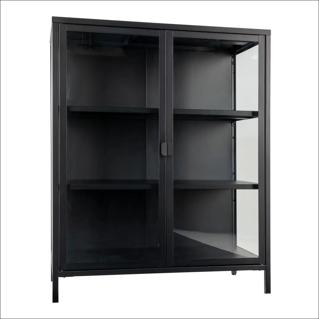 Vitrina 2 stiklinės durys plienas juoda 80x40x101 cm RD482 - €373 Save 15% __label:Pristatymas 5-14 d.d., Display