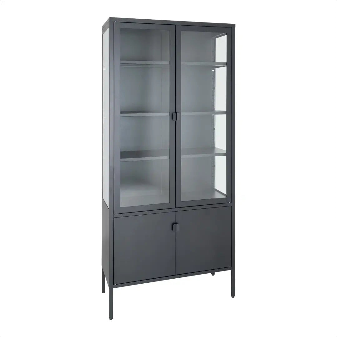 Vitrina 4 durys plienas juoda 80x35x180 cm RD492 - €520 Save 15% __label:Pristatymas 5-14 d.d., Display cabinets,