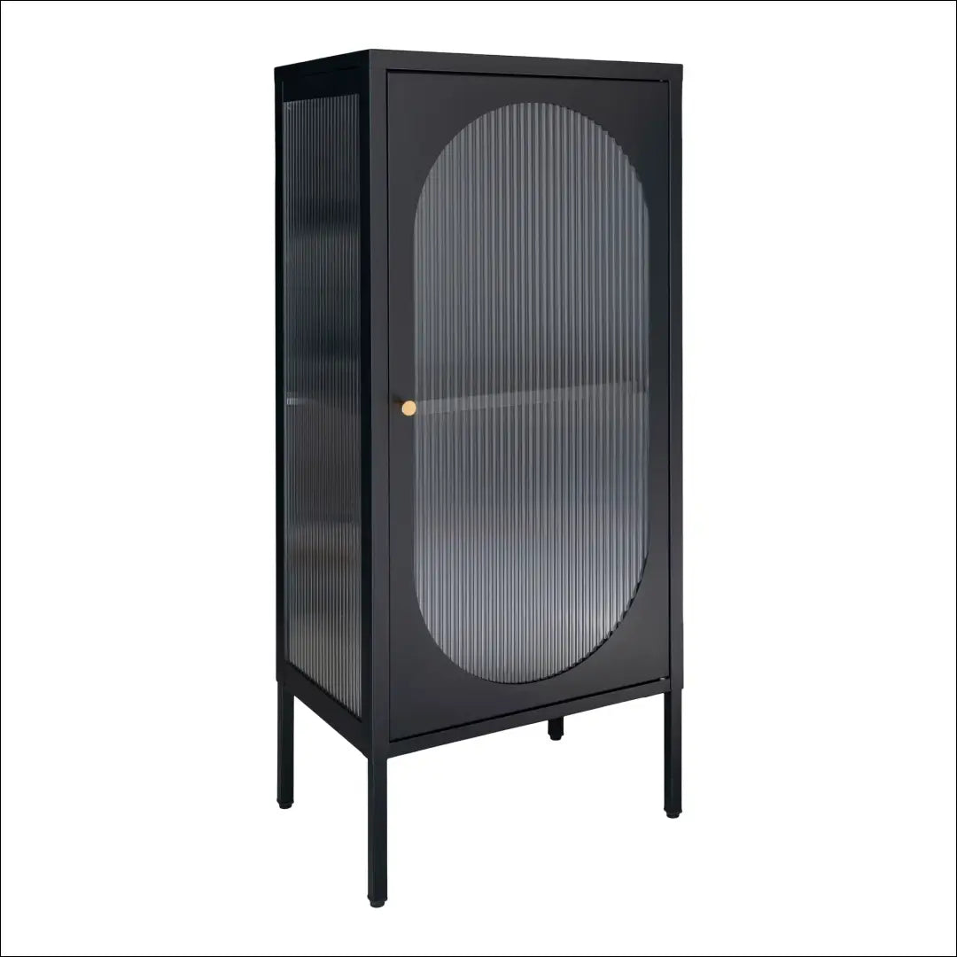 Vitrina su 1 gofruoto stiklo durelėmis plieninė juoda 50x35x110 cm RD500 - €310 Save 15% __label:Pristatymas 5-14 d.d.,