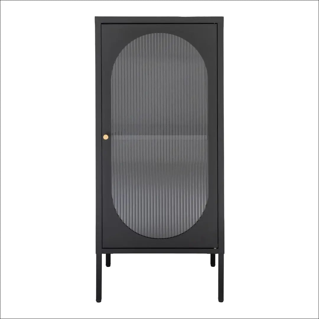 Vitrina su 1 gofruoto stiklo durelėmis plieninė juoda 50x35x110 cm RD500 - €310 Save 15% __label:Pristatymas 5-14 d.d.,