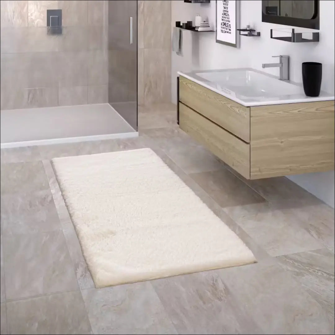 Vonios kambario kilimėlis RU1578 - €28 Save 50% 25-50, __label:Pristatymas 1-2 d.d., color-kremas, Dydis-80-x-150-cm,