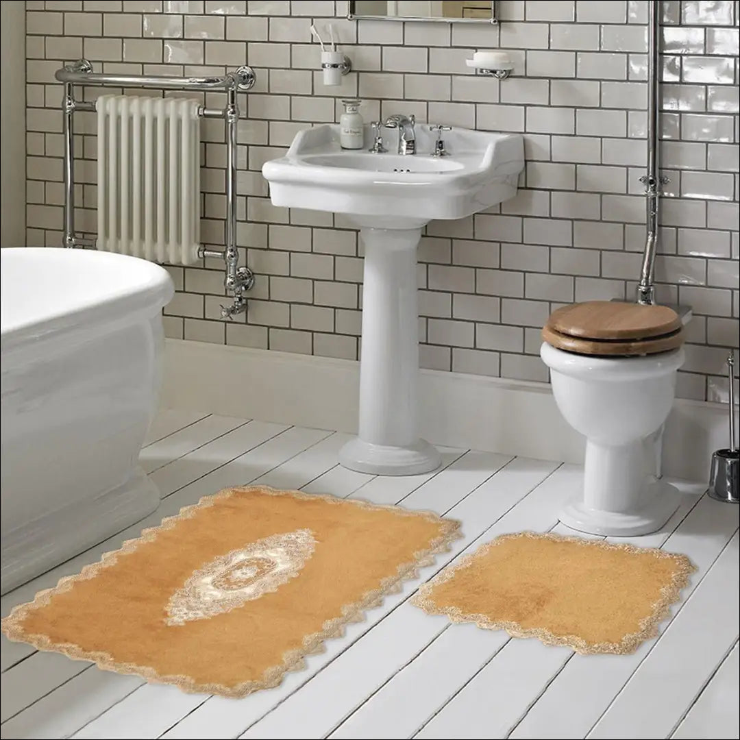 Vonios kambario kilimėlių komplektas (2vnt) RU1360 - €27 Save 50% 25-50, __label:Pristatymas 1-2 d.d., color-auksine,