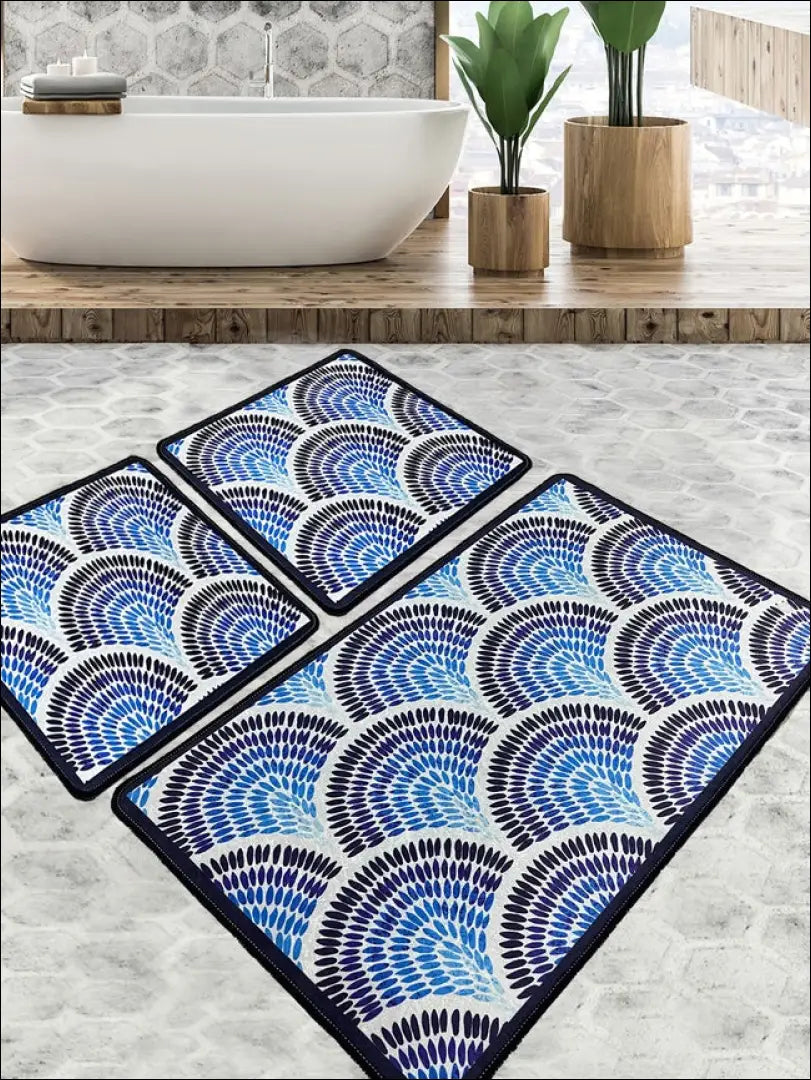 Vonios kambario kilimėlių komplektas (3vnt) RU1361 - €15 Save 50% __label:Pristatymas 1-2 d.d., color-melyna,