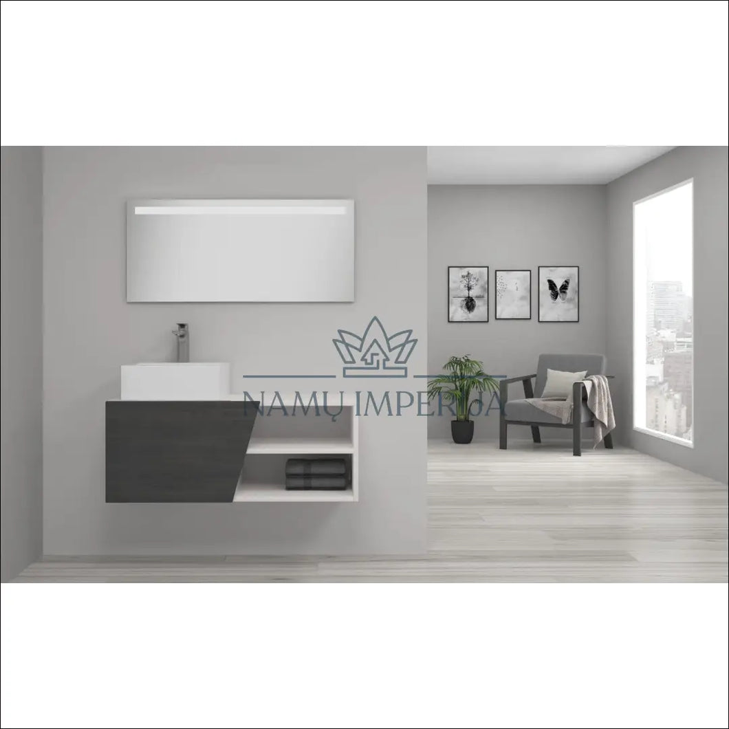Vonios kambario komplektas (spintelė + kriauklė) KI711 - €355 Save 55% color-balta, color-pilka, interjeras, kita,