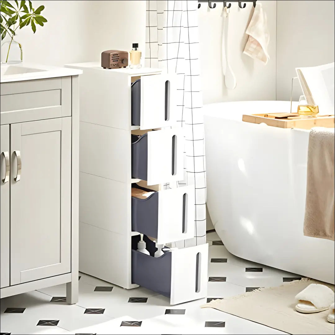 Vonios komoda su stalčiais SM644 - €96 Save 40% 50-100, __label:Pristatymas 5-14 d.d., notouch30, song, spalva-balta