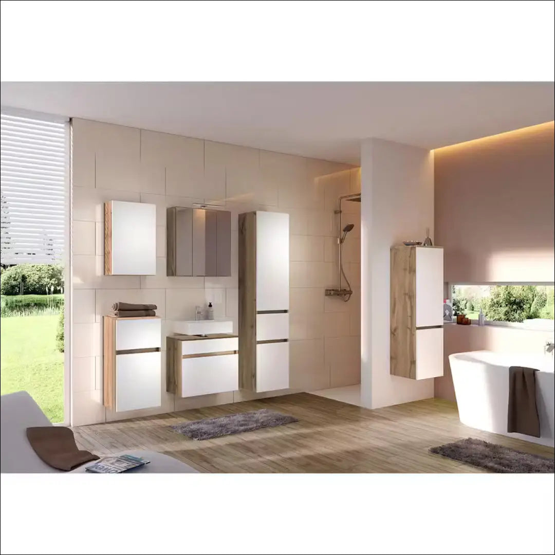 Vonios spintelė KI1246 - €53 Save 50% 50-100, __label:Pristatymas 1-2 d.d., color-balta, color-ruda, material-mdf €50