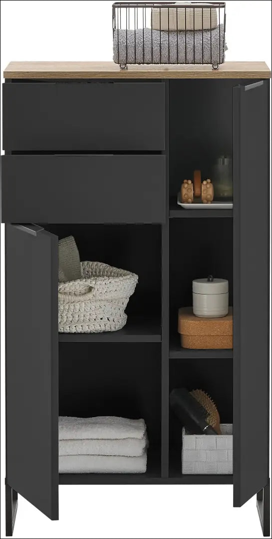 Vonios spintelė KI1583 - €100 Save 50% 100-200, __label:Pristatymas 1-2 d.d., color-juoda, material-mediena,