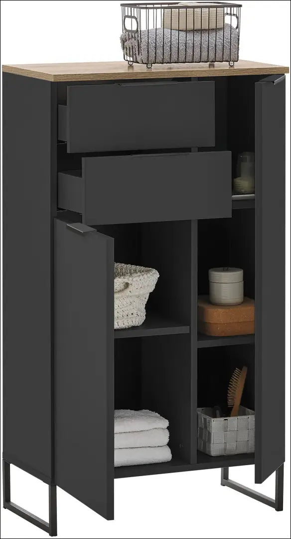 Vonios spintelė KI1583 - €100 Save 50% 100-200, __label:Pristatymas 1-2 d.d., color-juoda, material-mediena,