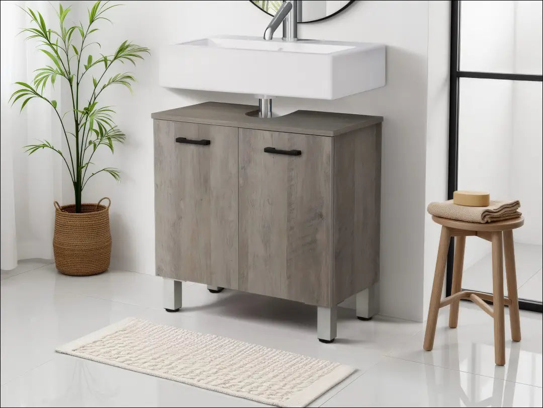 Vonios spintelė KI1586 - €40 Save 50% 25-50, __label:Pristatymas 1-2 d.d., color-pilka, material-mdf, vonios-kambarys