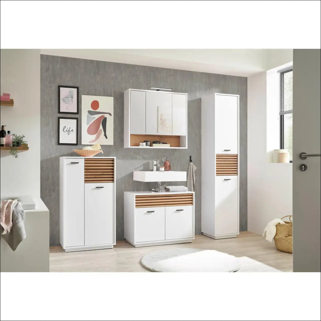 Vonios spintelė KI1600 - €73 Save 50% 50-100, __label:Pristatymas 1-2 d.d., color-balta, color-ruda, material-mediena