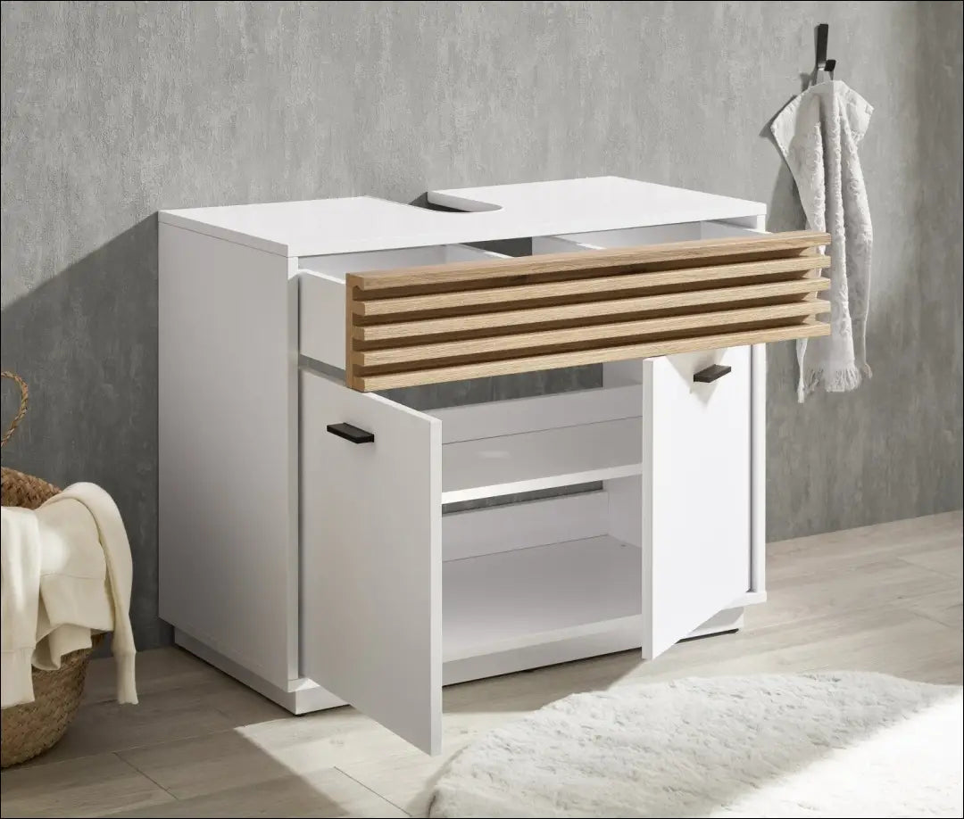 Vonios spintelė KI1600 - €73 Save 50% 50-100, __label:Pristatymas 1-2 d.d., color-balta, color-ruda, material-mediena