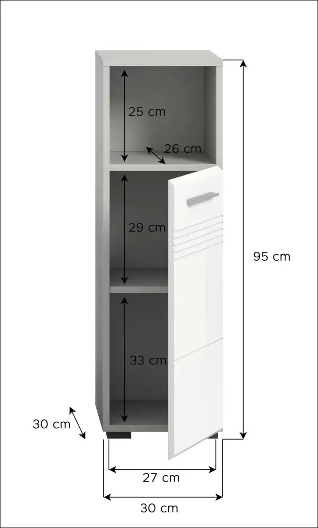 Vonios spintelė KI1888 - €25 Save 50% 25-50, __label:Pristatymas 1-2 d.d., color-balta, color-pilka, material-mdf Balta