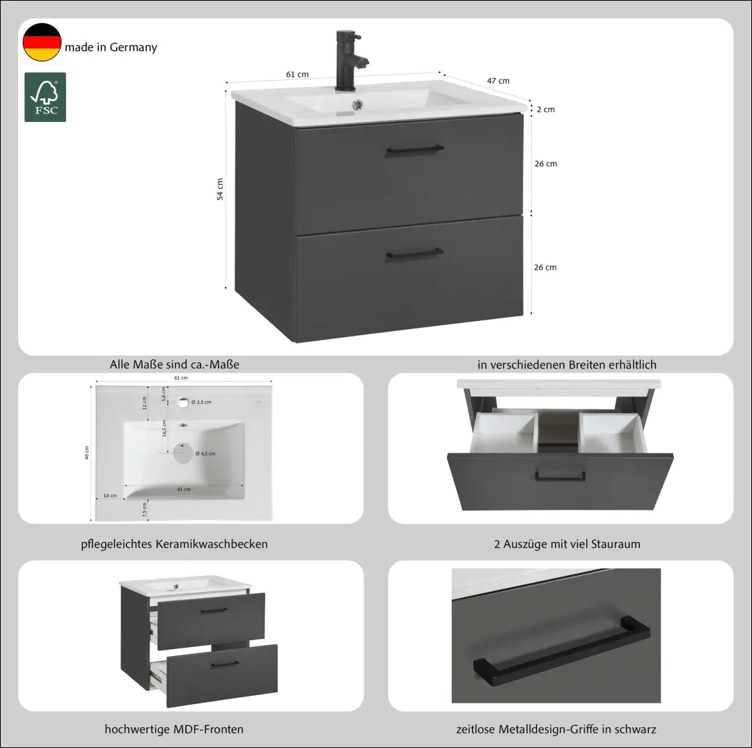 Vonios spintelė su kriaukle KI1709 - €90 Save 50% 50-100, __label:Pristatymas 1-2 d.d., color-balta, color-pilka,