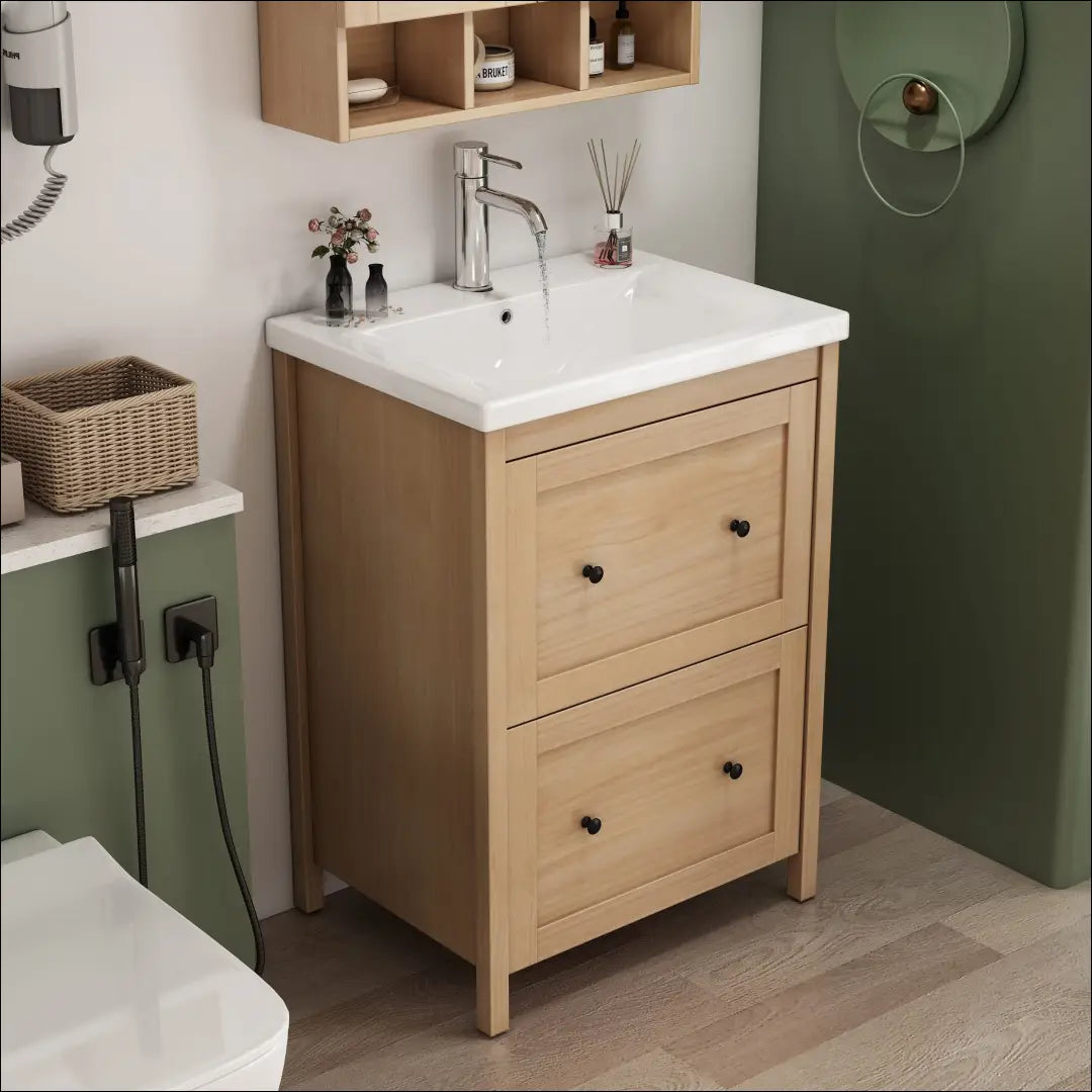 Vonios spintelė su kriaukle KI1716 - €110 Save 50% 100-200, __label:Pristatymas 1-2 d.d., color-balta, color-ruda,