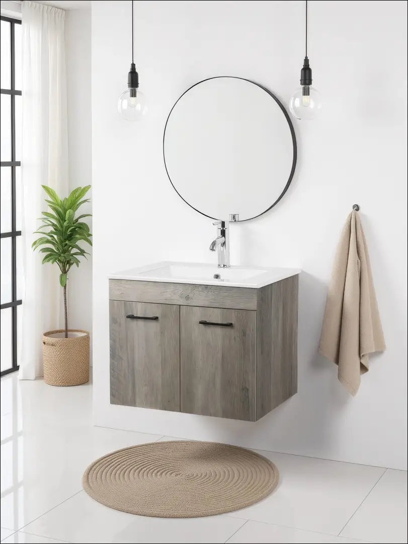 Vonios spintelė su praustuvu KI1565 - €60 Save 50% 50-100, __label:Pristatymas 1-2 d.d., color-balta, color-pilka,