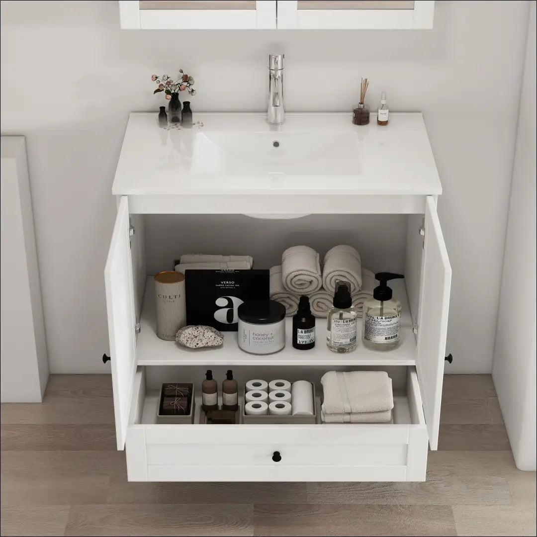 Vonios spintelė su praustuvu KI1713 - €145 Save 50% 100-200, __label:Pristatymas 1-2 d.d., color-balta,