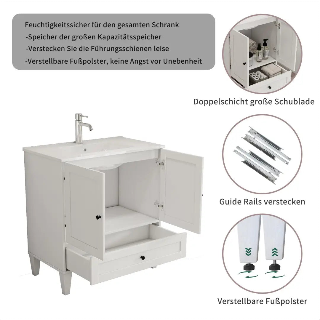 Vonios spintelė su praustuvu KI1713 - €145 Save 50% 100-200, __label:Pristatymas 1-2 d.d., color-balta,