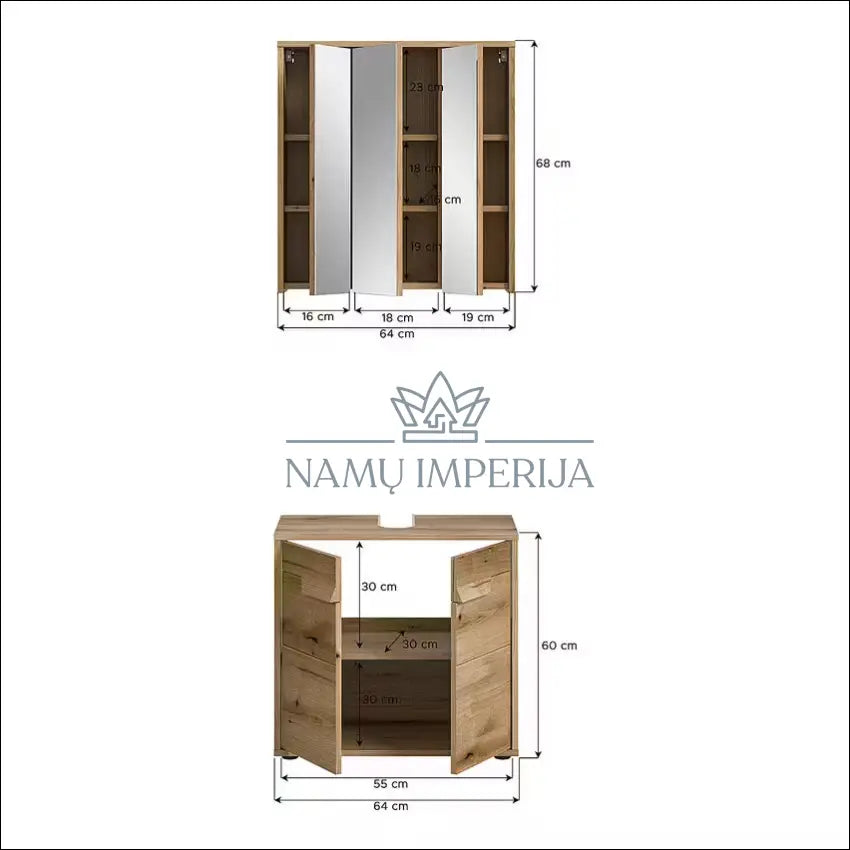 Vonios spintelių komplektas (2vnt) KI1239 - €130 Save 50% 100-200, __label:Pristatymas 1-2 d.d., color-ruda,
