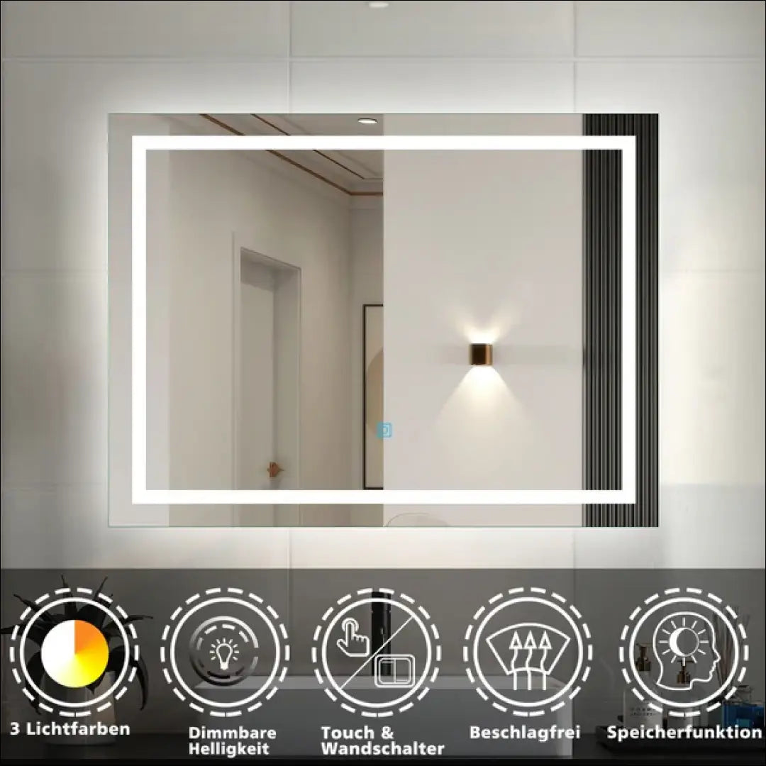 Vonios veidrodis su LED apšvietimu DI10876 - €95 Save 50% 50-100, __label:Pristatymas 1-2 d.d., color-sidabrine,