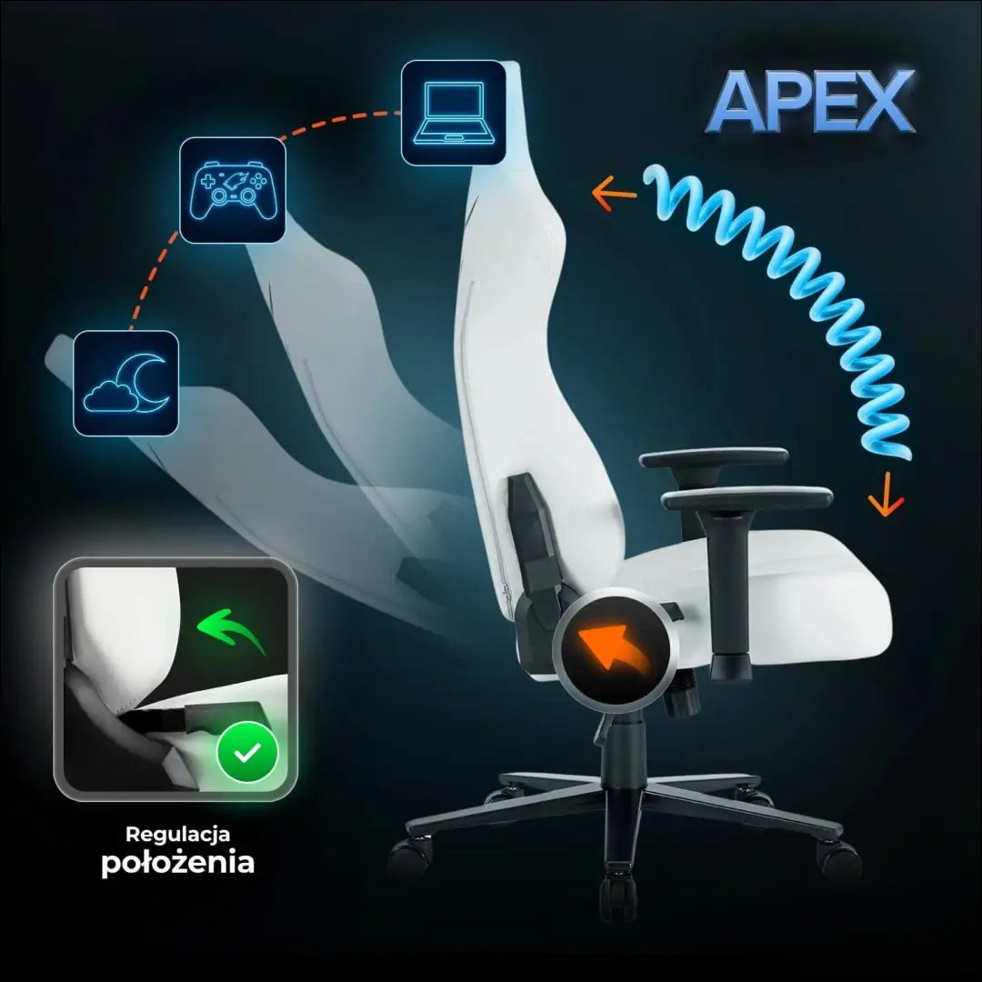 Žaidimų fotelis sukamas iš eko odos baltos spalvos TE518 - €167 Save 15% 100-200, __label:Pristatymas 5-14 d.d., elite,