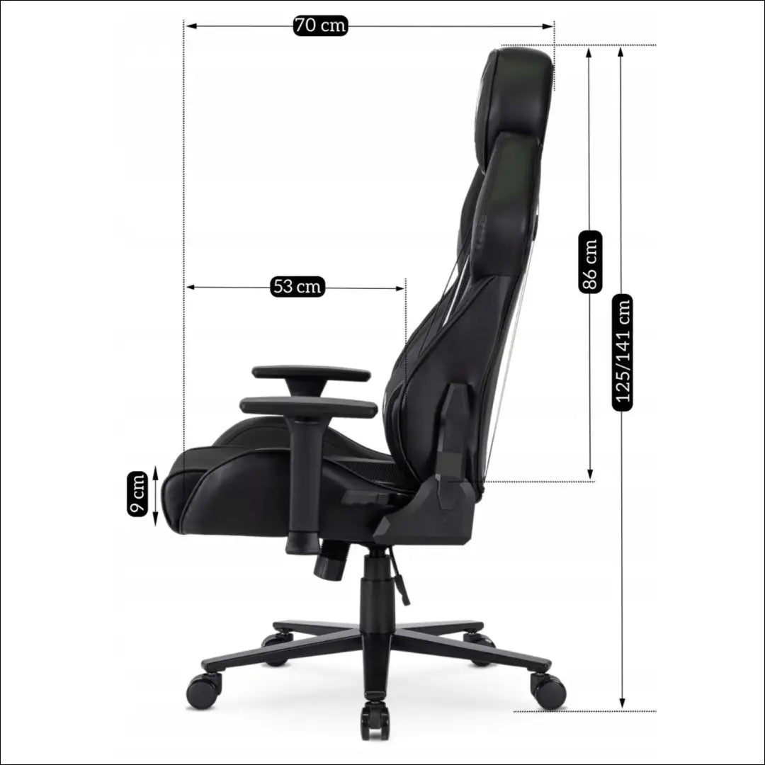 Žaidimų fotelis sukamas iš eko odos juodos spalvos / baltos TE520 - €185 Save 15% 100-200, __label:Pristatymas 5-14