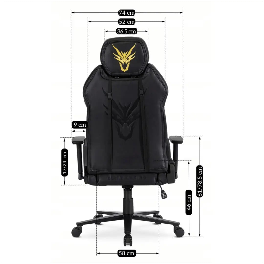 Žaidimų fotelis sukamas iš eko odos juodos spalvos / geltonos TE519 - €185 Save 15% 100-200, __label:Pristatymas 5-14