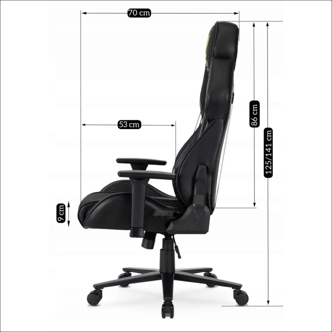 Žaidimų fotelis sukamas iš eko odos juodos spalvos / geltonos TE519 - €185 Save 15% 100-200, __label:Pristatymas 5-14