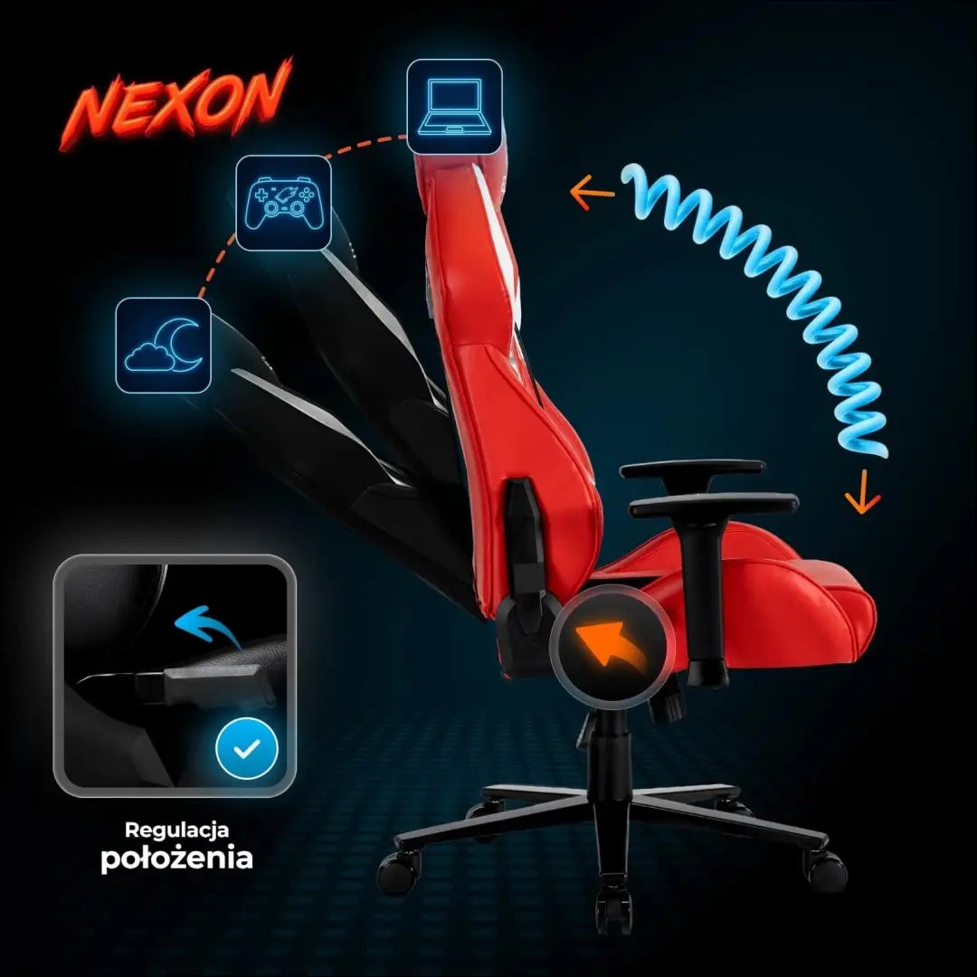 Žaidimų fotelis sukamas iš eko odos raudonos spalvos TE522 - €185 Save 15% 100-200, __label:Pristatymas 5-14 d.d.,