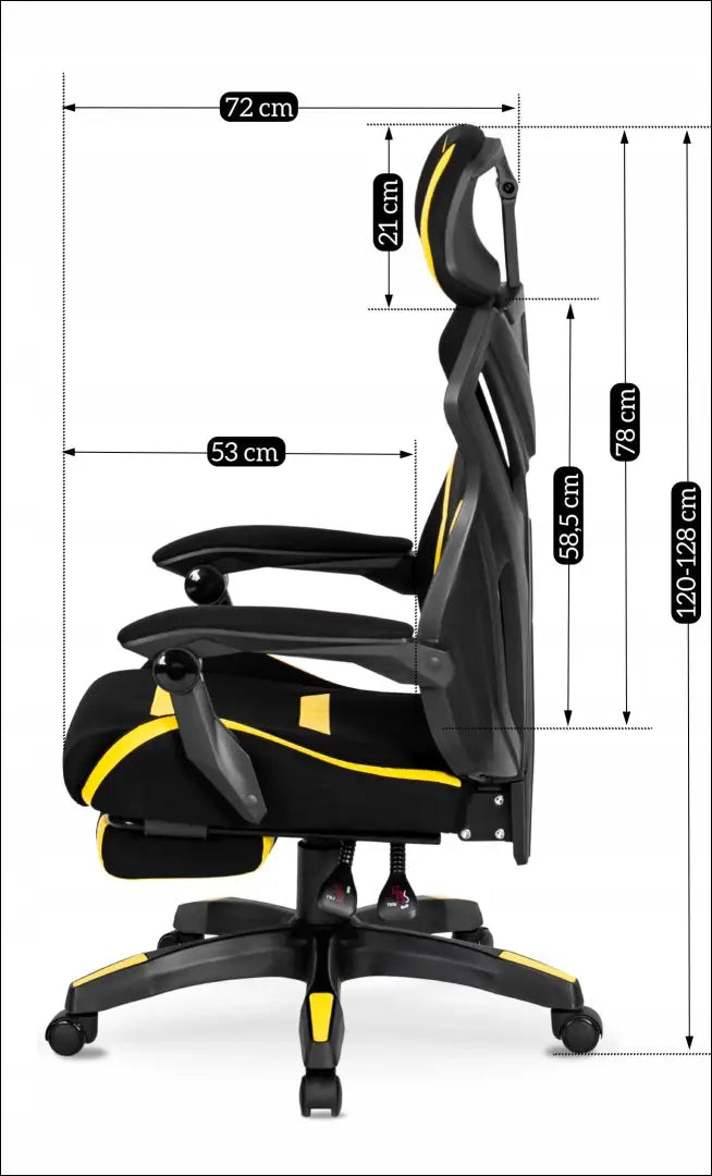 Žaidimų fotelis sukamas su audiniu juodos spalvos / geltonos TE092 - €136 Save 15% 100-200, __label:Pristatymas 5-14