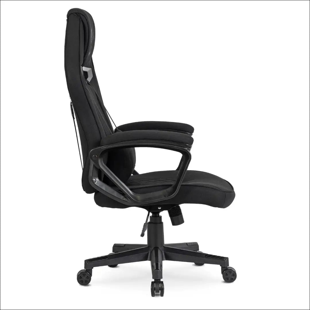 Žaidimų fotelis sukamas su audiniu juodos spalvos TE338 - €132 Save 15% 100-200, __label:Pristatymas 5-14 d.d., elite,