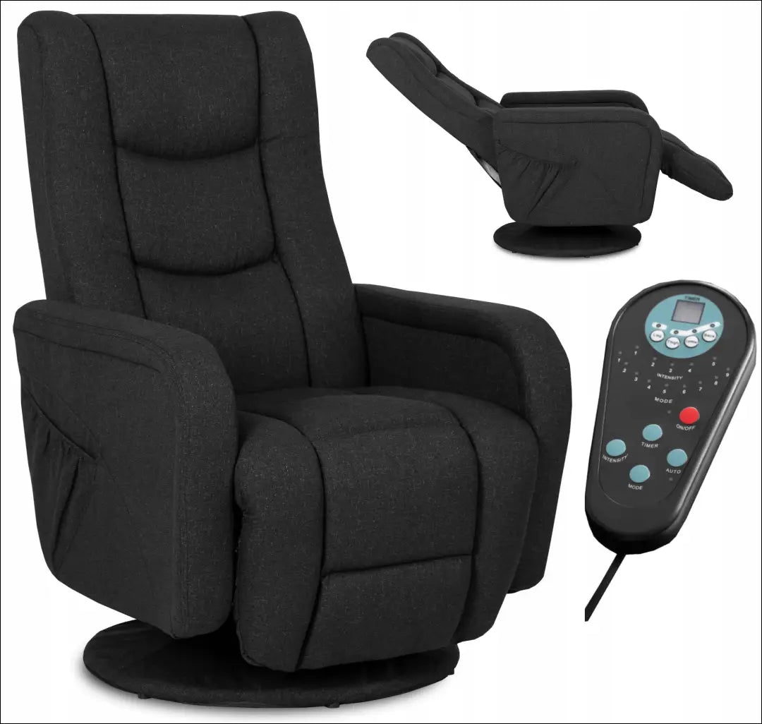 2 juodas besisukantis masažinis krėslas TE1395 - €311.23 Save 15% __label:Pristatymas 5-14 d.d., Newelite Naujausi