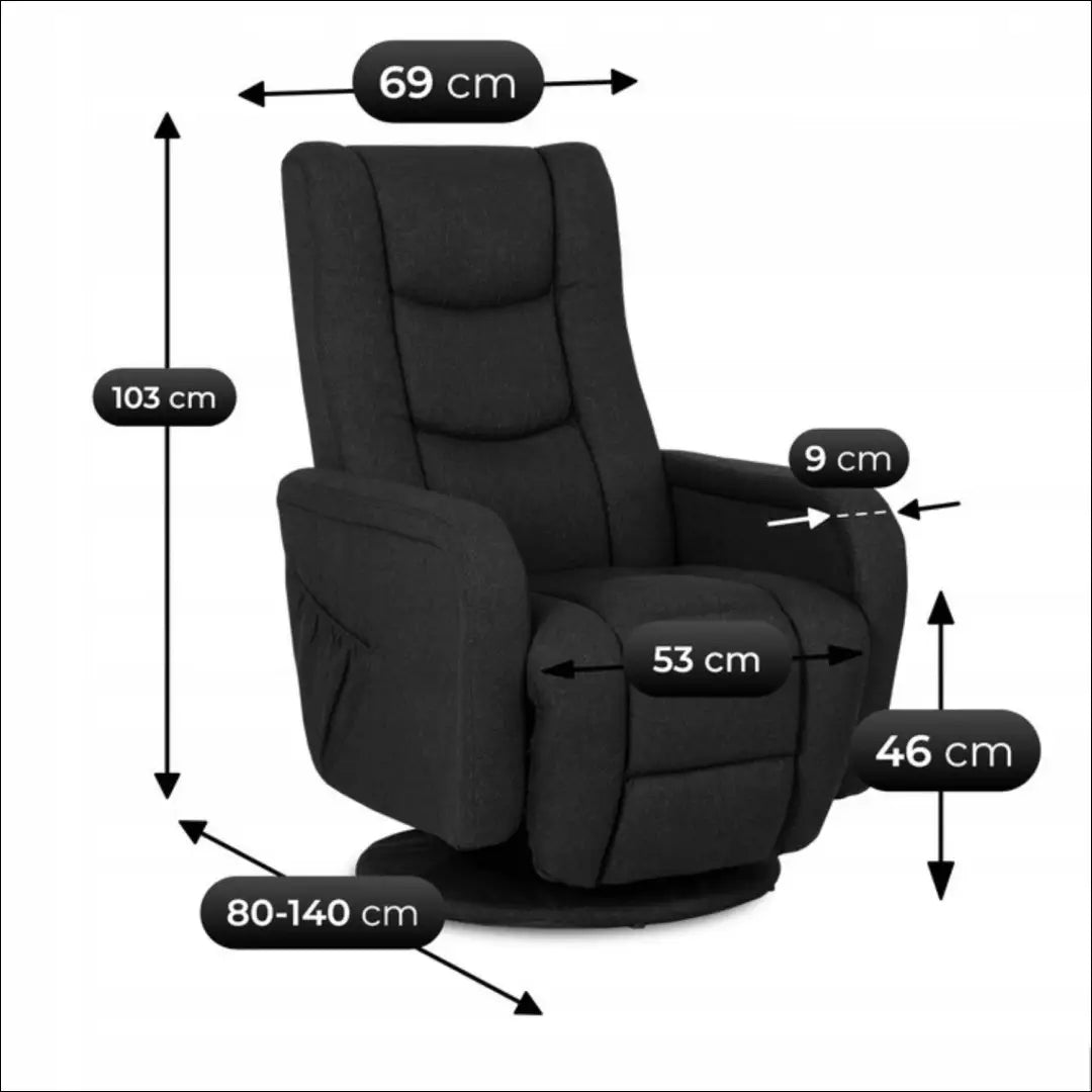 2 juodas besisukantis masažinis krėslas TE1395 - €311.23 Save 15% __label:Pristatymas 5-14 d.d., Newelite Naujausi