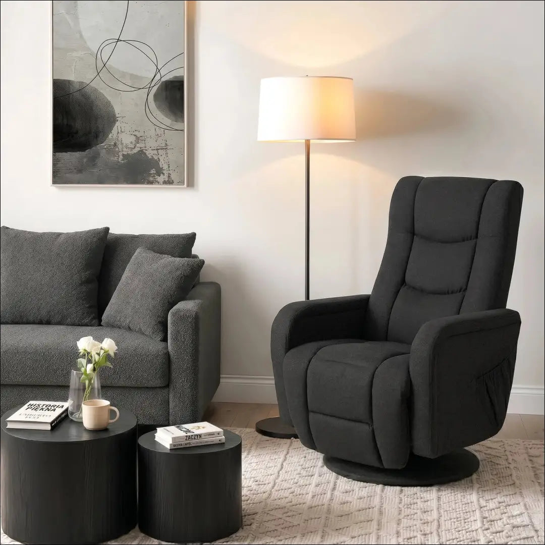 2 juodas besisukantis masažinis krėslas TE1395 - €311.23 Save 15% __label:Pristatymas 5-14 d.d., Newelite Naujausi