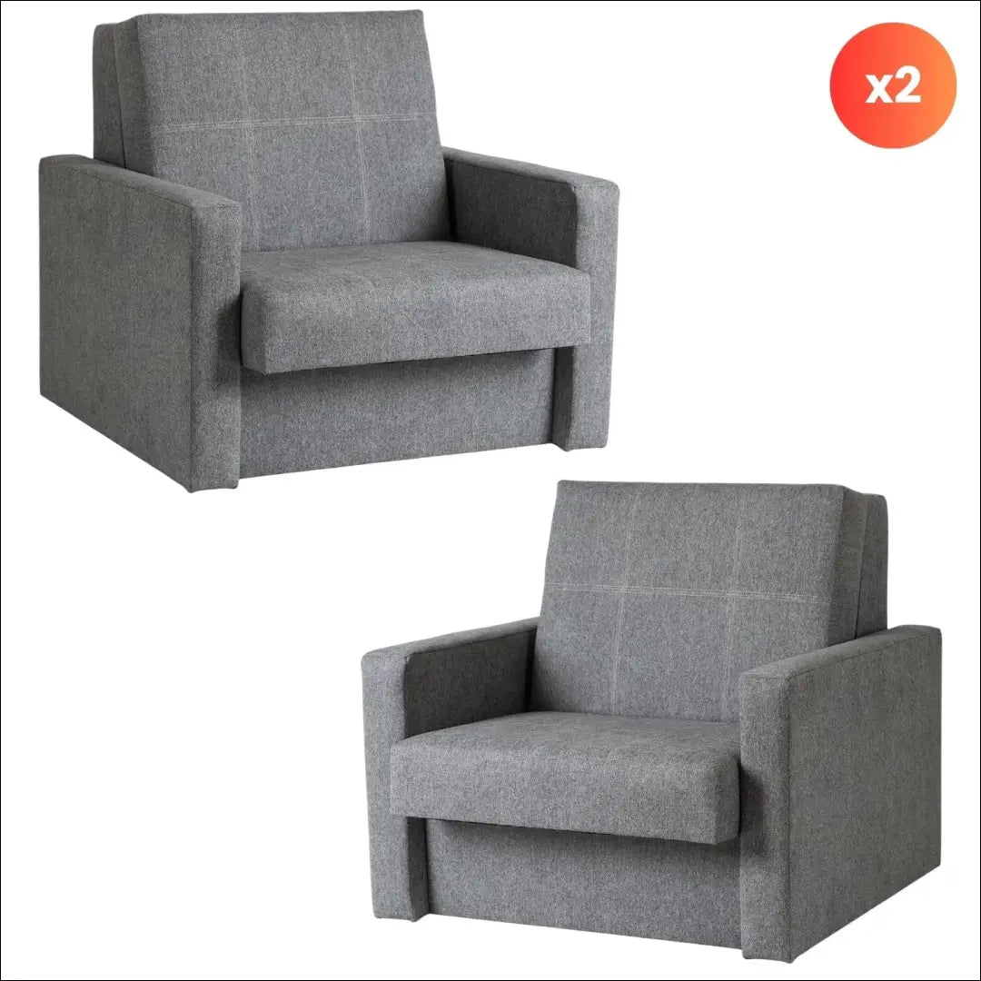 2 miegamų fotelių rinkinys su audiniu pilkos spalvos TE662 - €1,367 Save 15% __label:Pristatymas 5-14 d.d., elite,