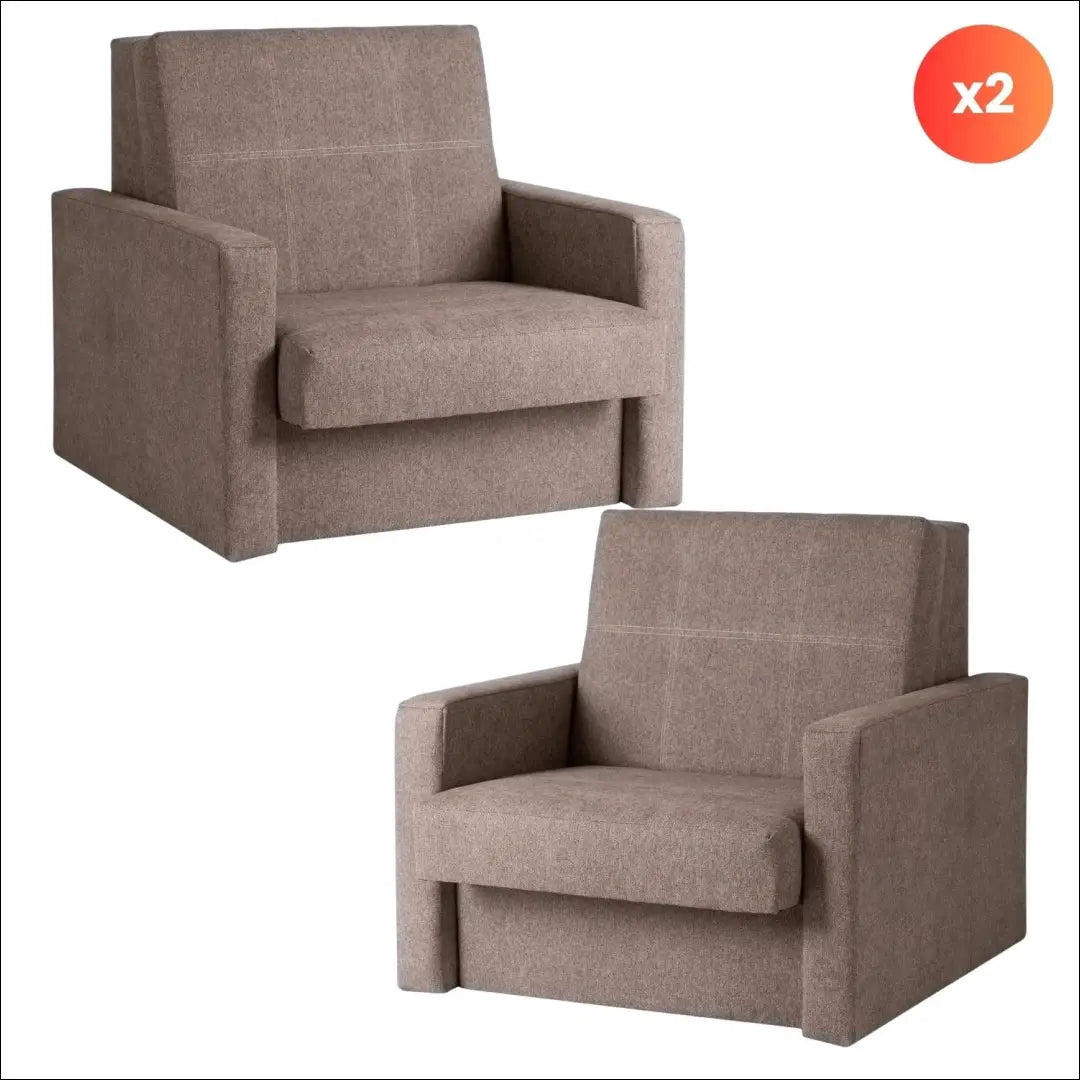 2 miegamų fotelių rinkinys su audiniu smėlio spalvos TE663 - €1,367 Save 15% __label:Pristatymas 5-14 d.d., elite,