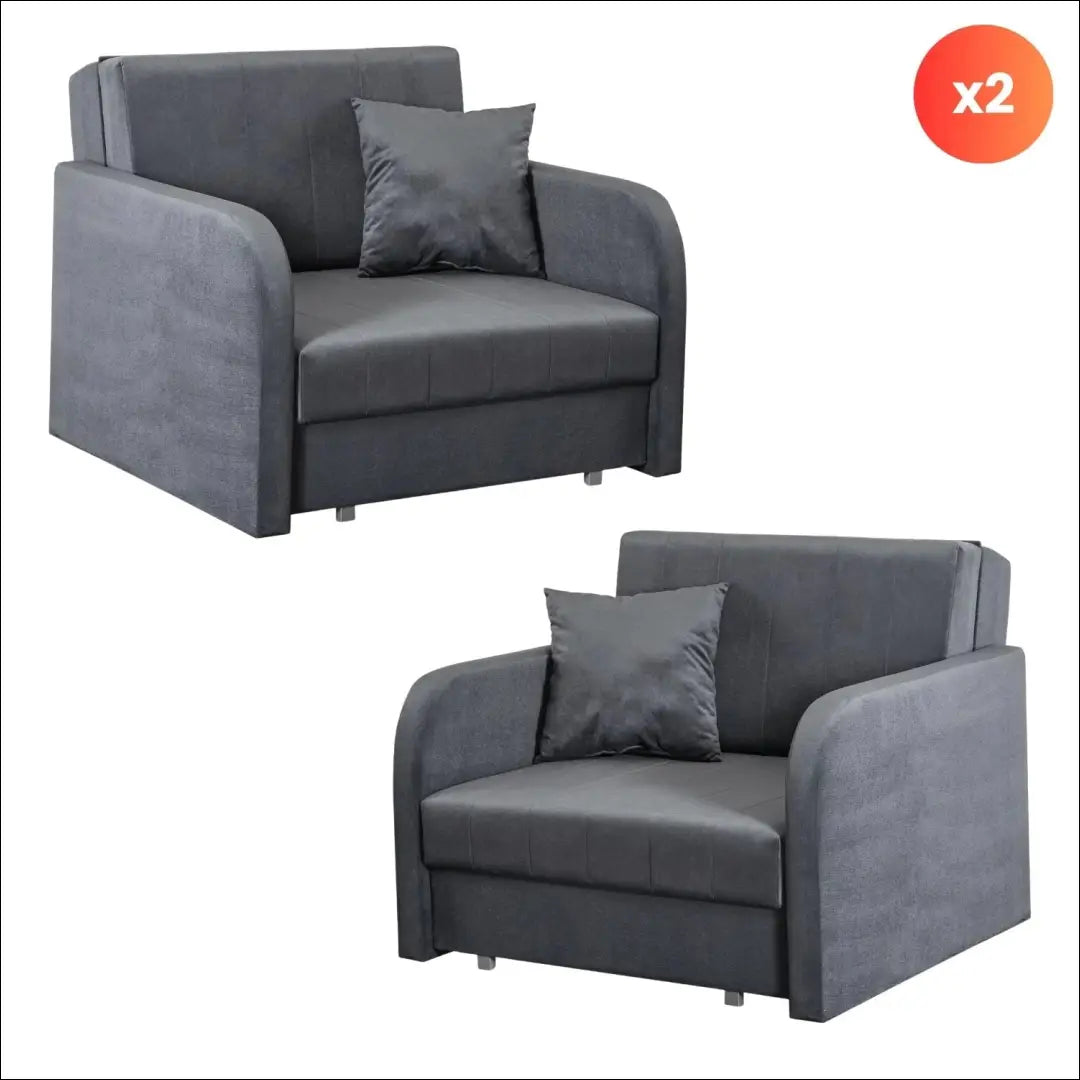 2 miegamų fotelių rinkinys su veliūro audiniu pilkos spalvos TE660 - €1,367 Save 15% __label:Pristatymas 5-14 d.d.,