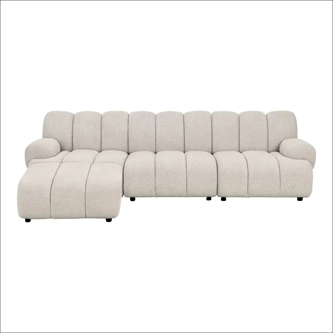 3,5 vietos modulinė sofa su pufu smėlio spalvos kairėn RD238 - €1,912 Save 15% __label:Pristatymas 5-14 d.d., Modular