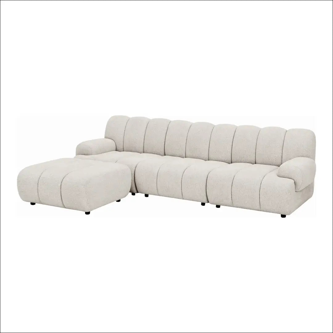 3,5 vietos modulinė sofa su pufu smėlio spalvos kairėn RD238 - €1,912 Save 15% __label:Pristatymas 5-14 d.d., Modular