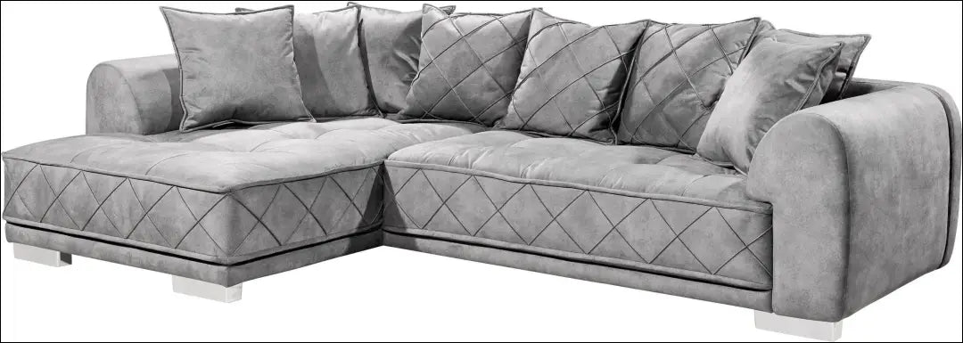 Kampinė sofa MI885 - €900 Save 50% __label:Pristatymas 1-2 d.d., color-pilka, kampai, material-aksomas,