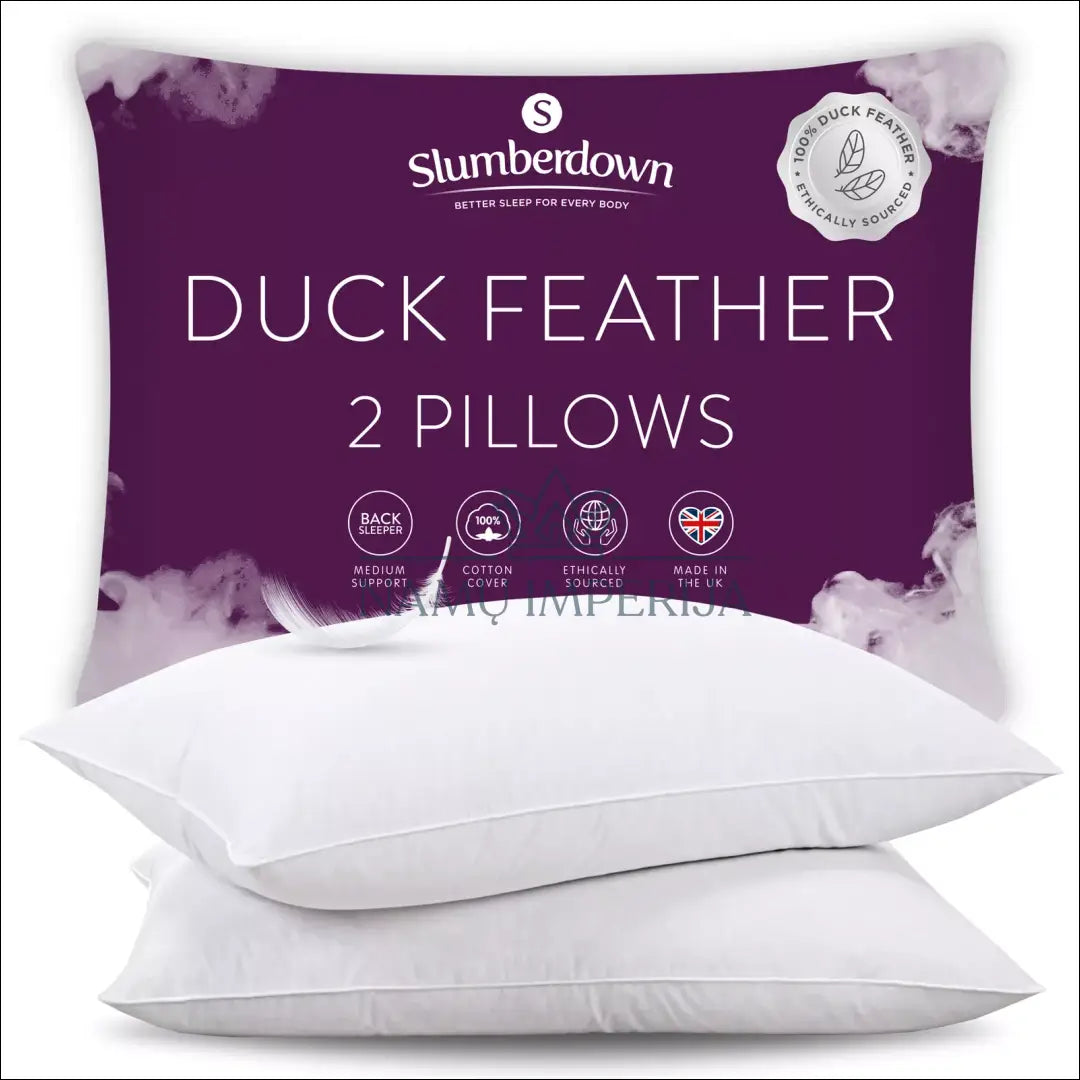 Ančių plunksnų pagalvių komplektas (2vnt) DI8937 - €24 Save 50% __label:Pristatymas 1-2 d.d., color-balta,
