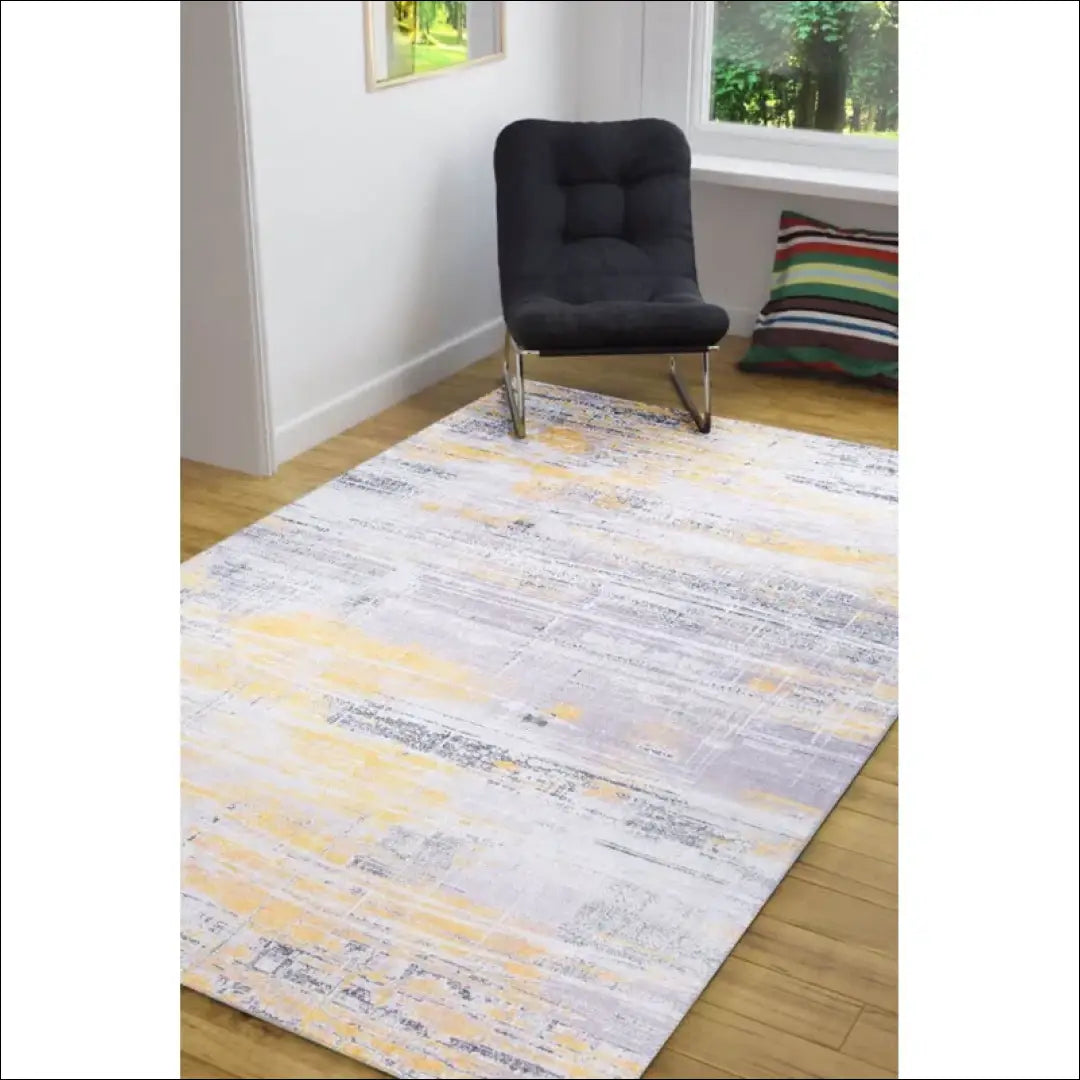 Apvalus kilimas RU1179 - €215 Save 50% __label:Pristatymas 1-2 d.d., apvalus, color-geltona, color-pilka,