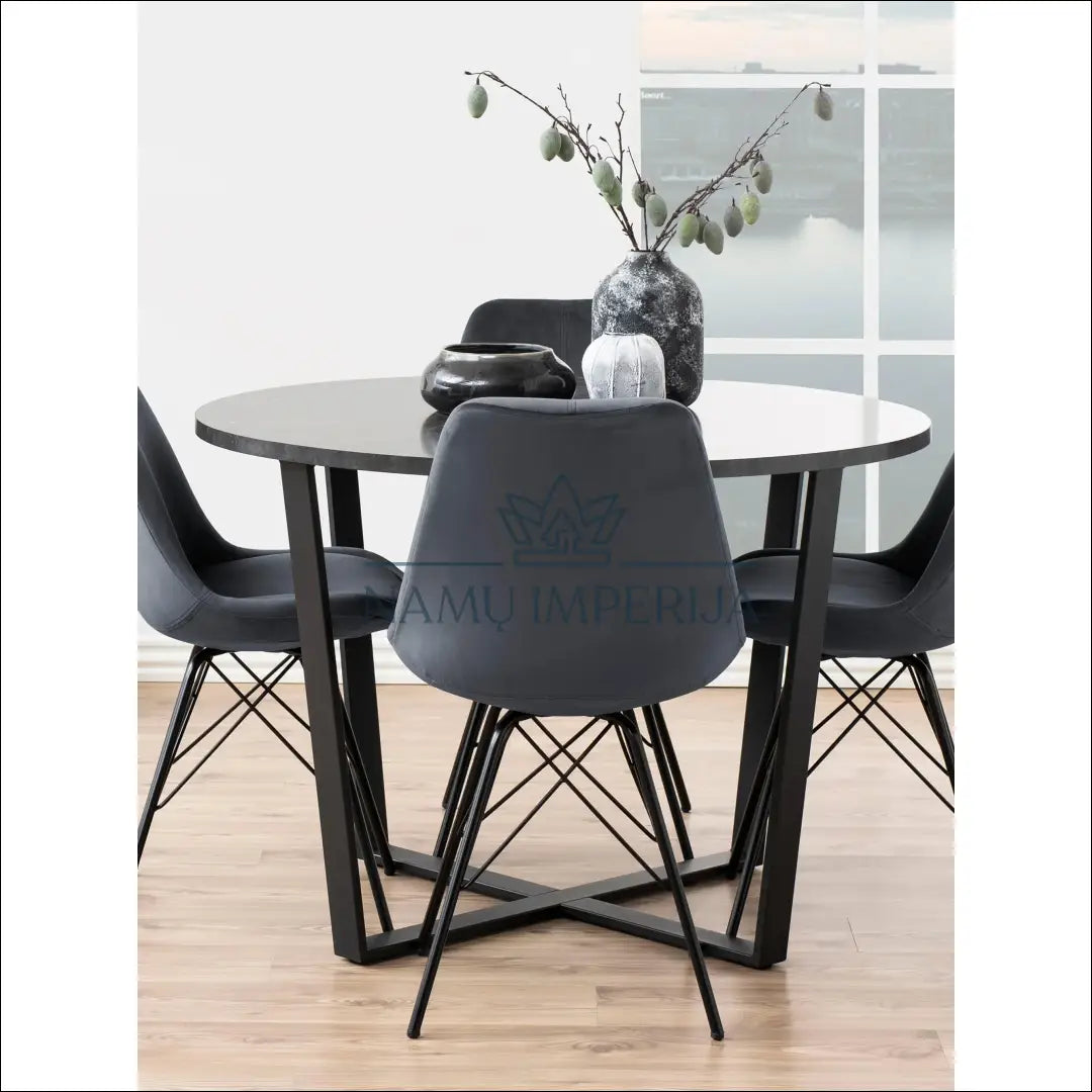 Apvalus valgomojo stalas VI1011 - €140 Save 50% 100-200, __label:Pristatymas 1-2 d.d., color-juoda, material-mdf,