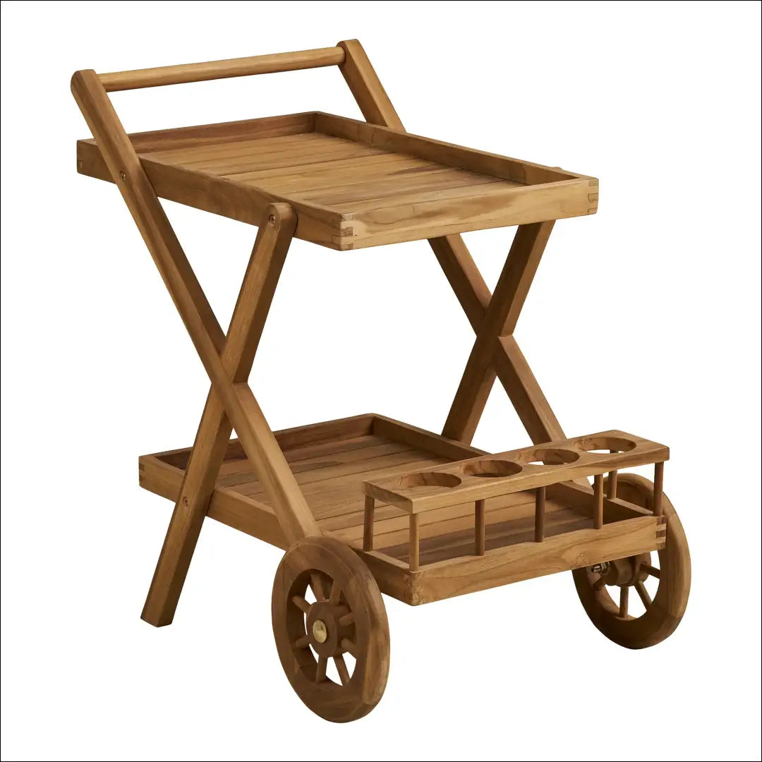 Arbatos vežimėlis tikmedžio natūralios spalvos 86x50x81 cm RD541 - €228 Save 15% __label:Pristatymas 5-14 d.d.,