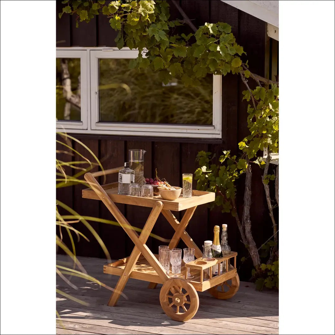 Arbatos vežimėlis tikmedžio natūralios spalvos 86x50x81 cm RD541 - €228 Save 15% __label:Pristatymas 5-14 d.d.,