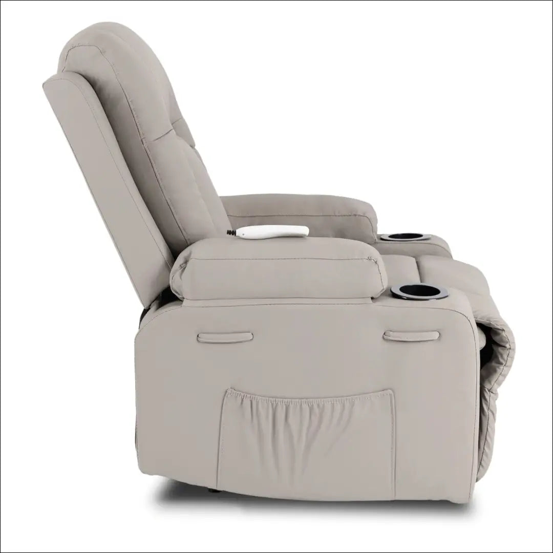 Atlošiama masažinė kėdė su pakoja pilka eko oda TE1301 - €325 Save 15% __label:Pristatymas 5-14 d.d., Newelite Naujausi